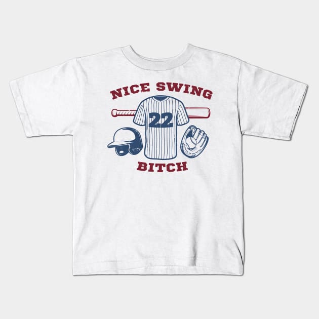 Nice Swing Bitch Kids T-Shirt by potch94